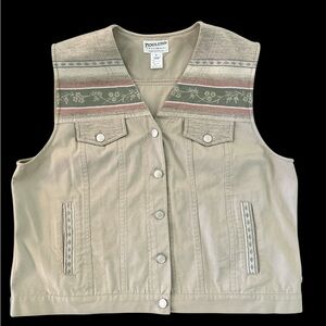 Pendleton Beige and Black Prairie Rose Tagged Jacket